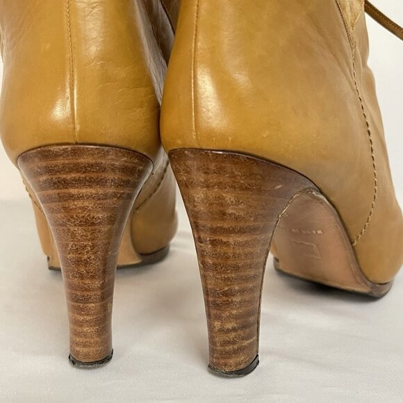 Vintage 1980s Reed Evins sz 8 Made in Italy Leather Suede Calf High Heel Boots - Picture 5 of 13